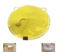 Double griffoir pour chats d'intérieur, grand griffoir en corde de coton naturel avec jouet, durable et confortable, jaune maca, taille M