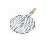 Double grille barbecue ronde - D 40 x H 66 cm - Métal chromé