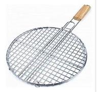Double grille barbecue ronde - D 40 x H 66 cm - Métal chromé G