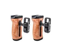 (double grip) Comfortable Wood Camera Grip with Adjustable Side Handle Optional for DSLR Photographers Cold Shoe Extension