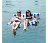 Double Hamac Flottant Gonflable Eau, 130 X 132 Cm Hamac Gonflable De Piscine, Flottantes Hamacs Jouet pour Adulte, Lit Flottant Et Fauteuil Lounge pour Adultes Et Enfant pour Plage Partie Etc