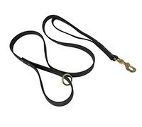Laisse de Dressage à Double poignée en biothane à 2 poignées, fabriquée aux États-Unis, Robuste, Durable, imperméable, 1,5 m x 1,9 cm, Laisse de Circulation de qualité Militaire, Noir