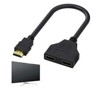 Double Hdmi,Repartiteur HDMI 1 Entrée 2 Sorties,1080p Mâle vers Double Femelle Sorties Prise avec Câble 30cm Doubleur,pour étendre 2 Moniteurs,Repartiteur de Câble pour LED,Moniteur LCD et Projecteurs