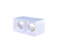 Double Head LED Square Panel Mounted Spotlights Aluminum Recessed Ceiling Downlight Ultra Bright Anti-Dazzle Commercial Directional Recessed Lights Decoration,White-Warm Light_10w