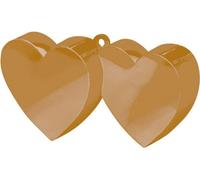 Double Heart Gold Balloon Weights