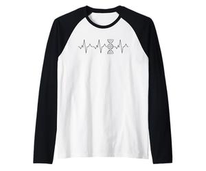 Double Helix DNA Cardiaque ou ECG Pulse Line Science Manche Raglan