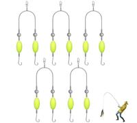 Double Hook Reverse Bottom Rig, 2025 Swimming Bait for Freshwater Saltwater, Single Line Double Hook Bottom Fishing Rig, Surf Tackle for Beginners & Pros (5, 2#)