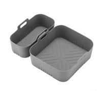 Double insert en silicone pour friteuse Dual Basket série 3000/5000 - Résistant à la chaleur - Anti-adhésif - 21 x 19 cm et 21 x 9,5 cm - Noir/gris