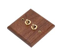 Double Interrupteur à Bascule 250 V anahtar priz pirinç Décoration Panneau Mural en Bois de Noyer Inoffensif Bonne ténacité 50 Hz Résistant à la Dé formation Plaques d'interrupteur