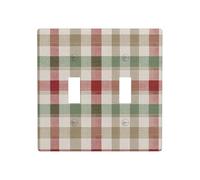 Double interrupteur à bascule beige rouge et vert neutre, plaque murale, décoration d'interrupteur, taille standard - 11,4 x 11,4 cm