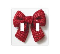 Double interrupteur à bascule en fil de crochet rouge - 11,4 x 11,4 cm