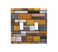 Double interrupteur à bascule motif brique industrielle - Plaque murale - Taille standard - 11,4 x 11,4 cm
