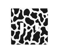 Double interrupteur à bascule motif peau de vache noire et blanche - 11,4 x 11,4 cm
