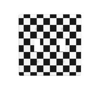 Double interrupteur à bascule noir et blanc - Motif échiquier - 11,4 x 11,4 cm