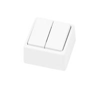 Double interrupteur de surface série 8000 en blanc. Optimise le contrôle de la lumière avec son design contemporain, son installation est facile, s'adapte à tout style décoratif.