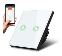 Interrupteur d'éclairage - Maclean - MCE714W - Smart WiFi - Verre trempé - 2 boutons - 1000W