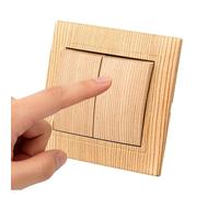 Double interrupteur encastré - Interrupteur AC aspect bois - En matériau ABS ignifuge - Résistant aux chocs et aux rayures - Facile à nettoyer - 1 voie marche/arrêt (2 vitesses 1 voies)