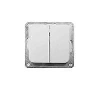 Double interrupteur encastré « série thermique » (sac blister) - Idéal pour contrôler plusieurs points de lumière avec style et fonctionnalité. Parfait pour les travaux d'électricité à la maison.
