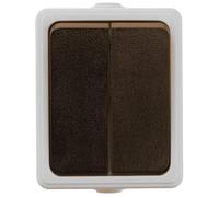 Double interrupteur étanche : idéal pour l'extérieur, résistant à l'eau et à la poussière. Parfait pour contrôler les lumières et les équipements dans des environnements difficiles. Sécurité et