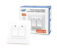 Double interrupteur intelligent PNI SmartHome WS222 pour le contrôle de l'éclairage Internet avec Tuya Smart App