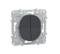 Schneider Electric - Double interrupteur va-et-vient 10A anthracite - Ovalis - Schneider anthracite G