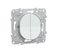 Schneider Electric - Double interrupteur va-et-vient 10A blanc - Ovalis - Schneider blanc G