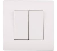 Double interrupteur va-et-vient - Basic - A encastrer - Plastique - 2 boutons - Filaire