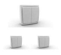 Double Interrupteur VA et Vient en Saillie (Lot de 3)