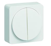 Double interrupteur va-et-vient ou poussoir ateha complet - HAGER WJC040B