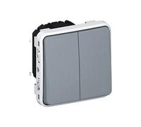 Legrand 069925 Double Interrupteur ou Va-et-Vient Plexo, Gris