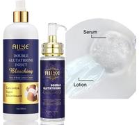 Double kit de soins de la peau au glutathion & à la vitamine C, éclaircissement, blanchiment, glutathion 2 en 1