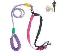 Double laisse robuste pour 2 grands chiens, 1,5 m, élastique absorbant les chocs avec pivot à 360°, double laisse réfléchissante pour animal domestique avec prise en main confortable pour la marche
