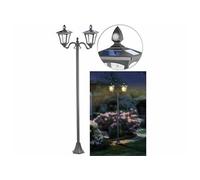 Royal Gardineer – Double lampadaire à LED solaire SWL-160 G – 600 lm – capteurs PIR – Extérieur