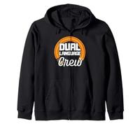 Double langue Crew Teacher Groovy Retro Team Dual Language Sweat à Capuche