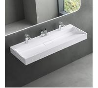 Mai & Mai Lavabo Salle de Bains Vasque à Poser Rectangulaire Lavabo Suspendu Blanc 120x46x11cm Col19-1200