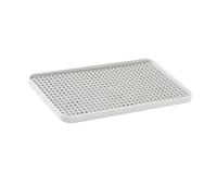 Double Layer Drain Tray, White Rectangular Dish Drainer Drying Rack Small Water Drip Drain Rack for Kitchen Office Coffee Table Serving (Short)
