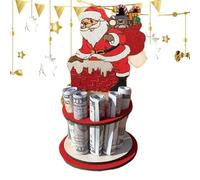 Double Layer Elk Money Holder, Christmas Wooden Money Holders, Double Layer Elk Money Holder Decor - Multiple Holes Christmas Money Holder Party Cash Holder for Table Decorations