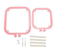 Double Layer Embroidery Frame Adjustable Stitch Hoop Stand Versatile Needlework Holder Tool for Embroidery Sewing Fabric Painting ABS Stainless Steel Desktop Craft Projects (Red)