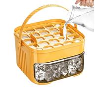 Double Layer Ice Tray, Stackable Kitchen Tool, Portable Fifty Cavity Cube, Non Stick Mold with Lid, Large Capacity Storage Box for Details, Convenient Beverage Chiller for Summer Picnic