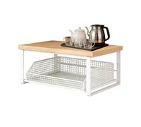 Double Layer Organizer, Heavy Duty Coffee Shelf, Medium Size Tea Bag Holder with Sturdy Build Feature, Durable Kitchen Counter Organizer, Beverage Storage Shelf with Sl esign, Home Accessory Item
