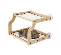 Double Layer Perch, Wooden Cat Bed, Secure Window Base, Comfortable Indoor Resting Spot, Elevated Basking Playtime Lounge Accessory, Pet Gear for Cabinets, Drawers, Home, Bedrooms