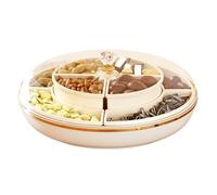 Double-Layer Snack Box - Clear Removable Compartment Tray with Airtight Lid | Portable Snack Serving Tray for Nuts, Candy, Dry Fruits, Kitchen, Travel, Picnic, Party, Fridge, Pantry