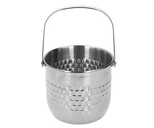 Double Layer Stainless Steel Insulated Wine Bucket, Ice Wine Bucket for Chilling Wine Beer Whisky, Wine Cooler Bucket with Glossy Finish for Bar KTV Party Dinner (Argent)