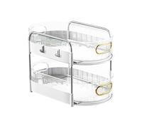 Double-Layer Storage Rack - Pull Out Double Shelves | Under Sink Organizer | 2 Tier Under Bathroom Cabinet Organizers | Bathroom Organizer Multi-Purpose Shelf for Vanity Kitchen Cabinets Pantry