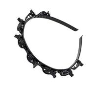 Double Layer, Toothed Headband, Braid Hair Tool, Elegant Non-Slip Design, Easy Styling for Women and Girls, Daily Use or Special Occasions, Size as Shown Inches, Black, 1 Piece