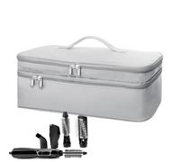 Double-Layer Travel Carrying Case -40 x 15 x 14 cm Rangement Organisateur Bag For Hair Brush Double-Layer,Curling Iron And Hot Tools, Large Capacity With Heat-Resistant Pad, Easy To Carry And Store,