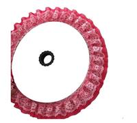 Double Layered Embroidered Pleated Chiffon Lace DIY Girls' Hats Clothes Skirts Hem Sofa Pillow Curtain Edging Sewing Decoration(Red)