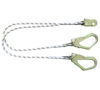 Double longe de maintien 1,50m corde tressée d.12mm +3 mousquetons EN354 LEVAC - 3802C15