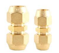 Double Mamelon,2 Pièces Raccord de Tuyau en Cuivre 1/4" et 3/8",Ensemble de Connecteurs de Joint d'Extension,Double Connecteur Intermédiaire,pour Rallonge Tube Climatisation,Tuyau Clim