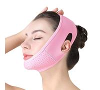 Double menton réducteur V ligne masque facial visage soulevant le ruban de ruban de menton doux pour les femmes restaurer l'élasticité de la peau rose, visage de visage
